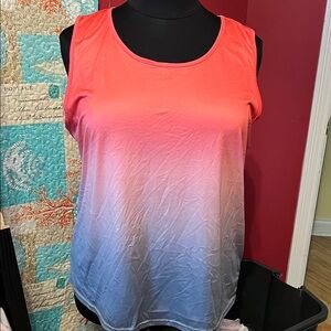 Gradient Sleeveless Top - Coral and Grey